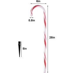 Joiedomi 12pcs Thick Red And White Candy Cane Pathway Lights 28in 10 Joiedomi 12pcs Thick Red And White Candy Cane Pathway Lights 28in -Christmas Ornaments Sales Store 12pcs Thick Red and White Candy Cane Pathway Lights 28in 1