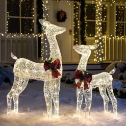 Joiedomi 130 LED Warm White Reindeer Yard Decorations