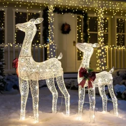 Joiedomi 130 LED Warm White Reindeer Yard Decorations -Christmas Ornaments Sales Store 130 LED Warm White Reindeer Yard Decorations 4 600x600 1