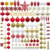 Joiedomi 130pcs Red White And Gold Christmas Ornaments
