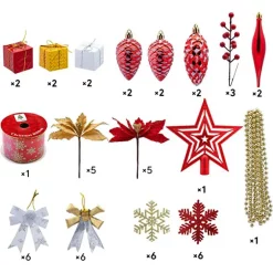 Joiedomi 130pcs Red White And Gold Christmas Ornaments 10 Joiedomi 130pcs Red White And Gold Christmas Ornaments -Christmas Ornaments Sales Store 130Pcs Assorted Ornaments Set with Bow and Ball 5 结果