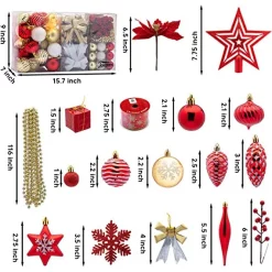 Joiedomi 130pcs Red White And Gold Christmas Ornaments 12 Joiedomi 130pcs Red White And Gold Christmas Ornaments -Christmas Ornaments Sales Store 130Pcs Assorted Ornaments Set with Bow and Ball 7 结果
