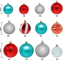 Joiedomi 132pcs Red, Blue And Silver Assorted Christmas Ornaments -Christmas Ornaments Sales Store 132 Pcs Red Blue and Silver Christmas Ornaments 3 600x575 1