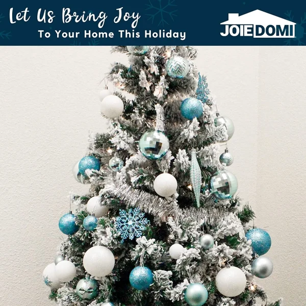 Joiedomi 133pcs Assorted Blue And White Christmas Ornaments Set 7 Joiedomi 133pcs Assorted Blue And White Christmas Ornaments Set - Image 5