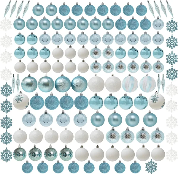 Joiedomi 133pcs Assorted Blue And White Christmas Ornaments Set 3 Joiedomi 133pcs Assorted Blue And White Christmas Ornaments Set