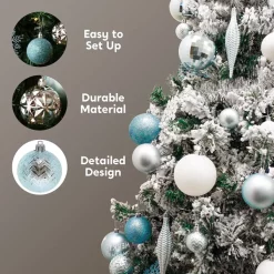 Joiedomi 133pcs Assorted Blue And White Christmas Ornaments Set 11 Joiedomi 133pcs Assorted Blue And White Christmas Ornaments Set -Christmas Ornaments Sales Store 133pcs Assorted Blue and White Christmas Ornaments Set 7 600x600 1