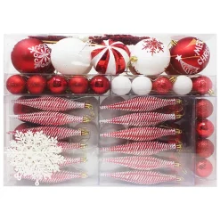 Joiedomi 133pcs Assorted Red And White Christmas Ornaments Set