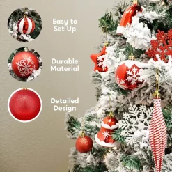 Joiedomi 133pcs Assorted Red And White Christmas Ornaments Set 11 Joiedomi 133pcs Assorted Red And White Christmas Ornaments Set -Christmas Ornaments Sales Store 133pcs Assorted Red and White Christmas Ornaments Set 6 600x600 1