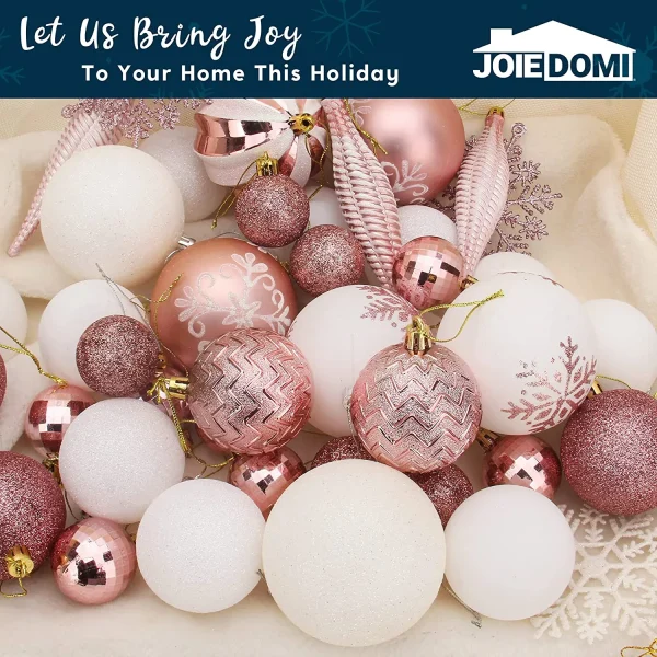 Joiedomi 133pcs Rose Gold And White Christmas Ball Ornaments 7 Joiedomi 133pcs Rose Gold And White Christmas Ball Ornaments - Image 5