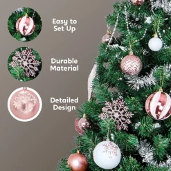 Joiedomi 133pcs Rose Gold And White Christmas Ball Ornaments 11 Joiedomi 133pcs Rose Gold And White Christmas Ball Ornaments -Christmas Ornaments Sales Store 133pcs Rose Gold and White Christmas Ball Ornaments 6 600x600 1