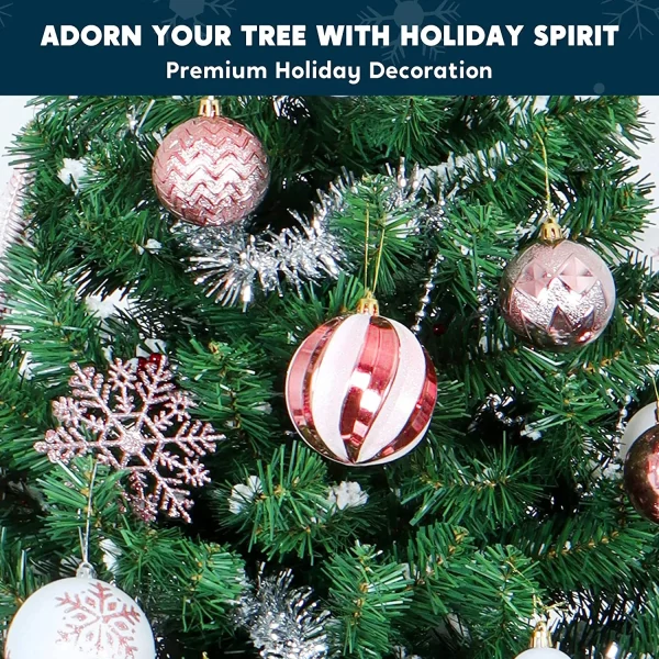 Joiedomi 133pcs Rose Gold And White Christmas Ball Ornaments 5 Joiedomi 133pcs Rose Gold And White Christmas Ball Ornaments - Image 3