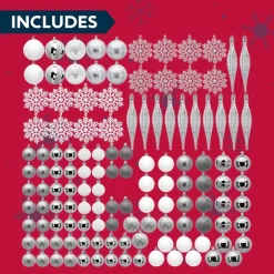 Joiedomi 133pcs White And Silver Christmas Tree Ornaments 13 Joiedomi 133pcs White And Silver Christmas Tree Ornaments -Christmas Ornaments Sales Store 133pcs White and Silver Christmas Tree Ornaments 1 600x600 1