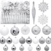 Joiedomi 133pcs White And Silver Christmas Tree Ornaments
