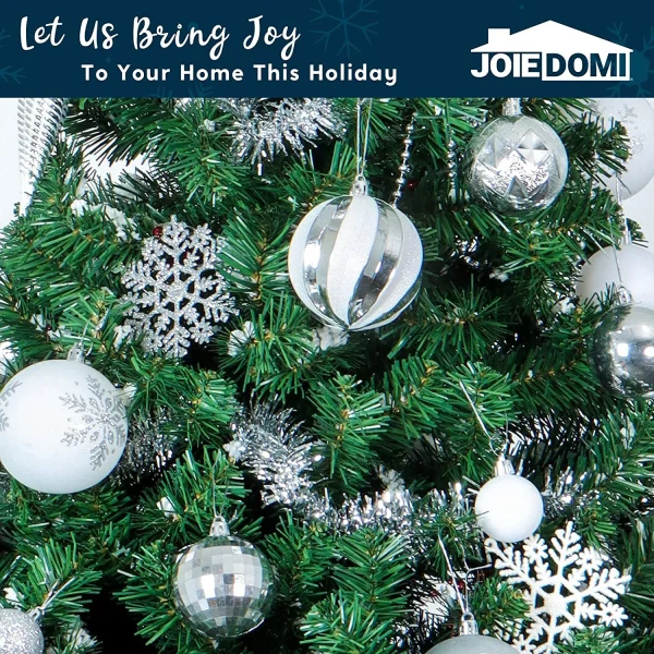 Joiedomi 133pcs White And Silver Christmas Tree Ornaments 7 Joiedomi 133pcs White And Silver Christmas Tree Ornaments - Image 5