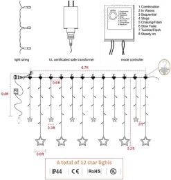 Joiedomi 138 LED Warm White Led 12 Stars Fairy String Lights -Christmas Ornaments Sales Store 138 LED 12 Stars Fairy String Lights Warm White 5 600x634 1
