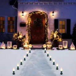 Joiedomi 12pcs C9 Warm White Christmas Pathway Marker 15.75ft