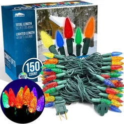 Joiedomi 150 LED C6 Multicolor Christmas Light 50.69ft