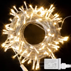 Joiedomi 150 LED Warm White Clear Wire String Lights 59.38ft