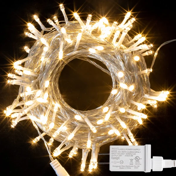 Joiedomi 150 LED Warm White Clear Wire String Lights 59.38ft 3 Joiedomi 150 LED Warm White Clear Wire String Lights 59.38ft