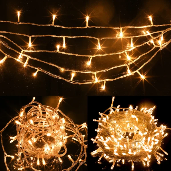 Joiedomi 150 LED Warm White Clear Wire String Lights 59.38ft 6 Joiedomi 150 LED Warm White Clear Wire String Lights 59.38ft - Image 4