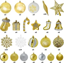Joiedomi 157pcs Gold Silver & White Assorted Christmas Ornaments -Christmas Ornaments Sales Store 157 Pcs Gold amp Silver Christmas Ornaments 3 result 600x594 1