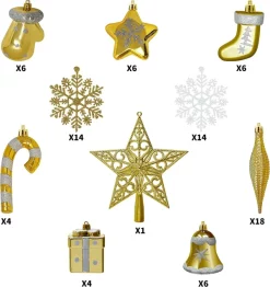 Joiedomi 157pcs Gold Silver & White Assorted Christmas Ornaments -Christmas Ornaments Sales Store 157 Pcs Gold amp Silver Christmas Ornaments 4 result 600x637 1