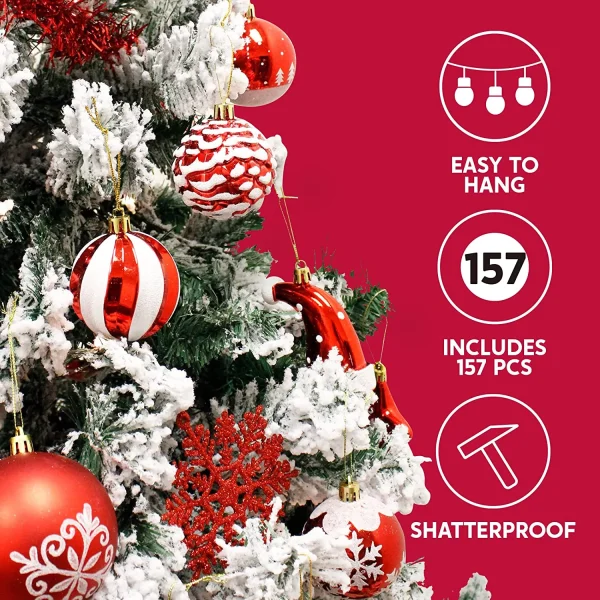 Joiedomi 157pcs Christmas Ornaments Set Decoration 4 Joiedomi 157pcs Christmas Ornaments Set Decoration - Image 2