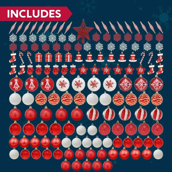 Joiedomi 157pcs Christmas Ornaments Set Decoration 8 Joiedomi 157pcs Christmas Ornaments Set Decoration - Image 6