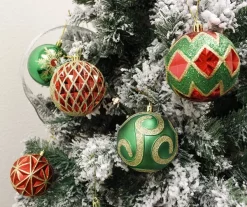 Joiedomi 16pcs Red Green & Gold Christmas Ornaments