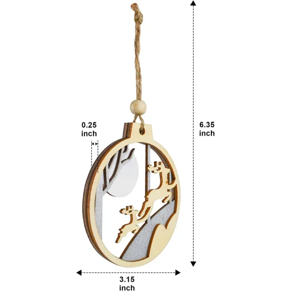 Joiedomi 16pcs Wooden Reindeer Christmas Ornaments 6 Joiedomi 16pcs Wooden Reindeer Christmas Ornaments - Image 4