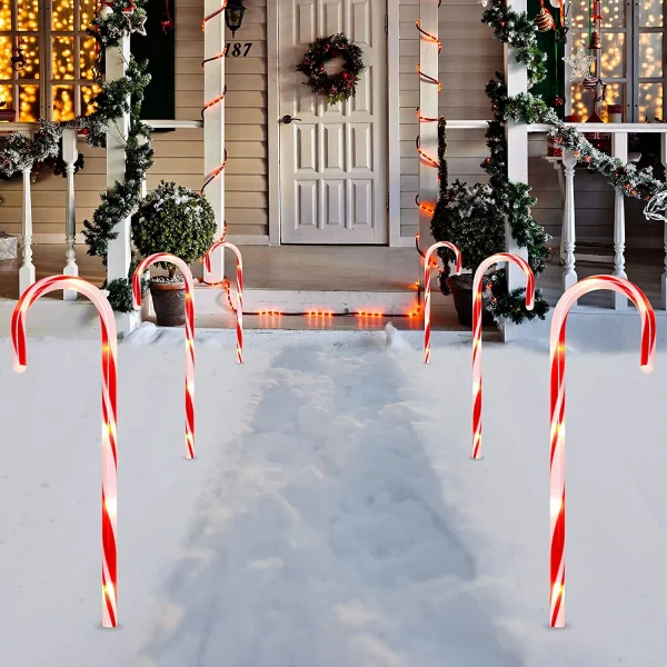 Joiedomi 6pcs Candy Cane Christmas Pathway Markers 17in 3 Joiedomi 6pcs Candy Cane Christmas Pathway Markers 17in