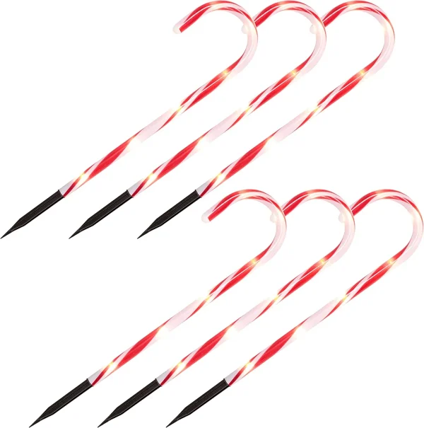 Joiedomi 6pcs Candy Cane Christmas Pathway Markers 17in 6 Joiedomi 6pcs Candy Cane Christmas Pathway Markers 17in - Image 4
