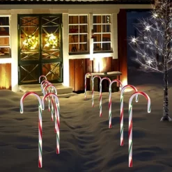 Joiedomi 6pcs Christmas Pathway Lights Candy Cane 17in 11 Joiedomi 6pcs Christmas Pathway Lights Candy Cane 17in -Christmas Ornaments Sales Store 17 Green Christmas Candy Cane Pathway Markers Lights with Stake Set of 12 4 result 600x600 1