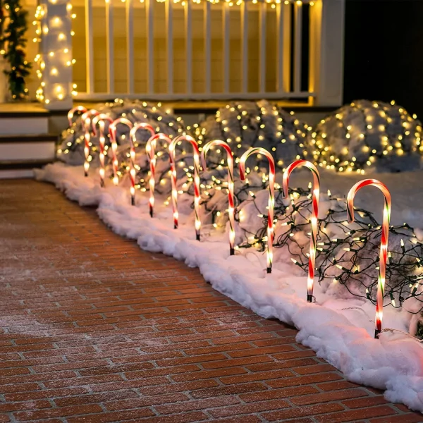 Joiedomi 6pcs Christmas Pathway Lights Candy Cane 17in 8 Joiedomi 6pcs Christmas Pathway Lights Candy Cane 17in - Image 6