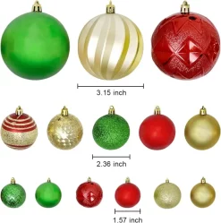Joiedomi 179pcs Red, Green And Gold Christmas Tree Ornaments 11 Joiedomi 179pcs Red, Green And Gold Christmas Tree Ornaments -Christmas Ornaments Sales Store 177Pcs Tradition Red amp Green amp Gold Christmas Ball Ornaments 5 result 600x604 1