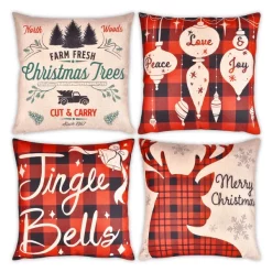 Joiedomi Christmas Buffalo Pillow Covers 18in