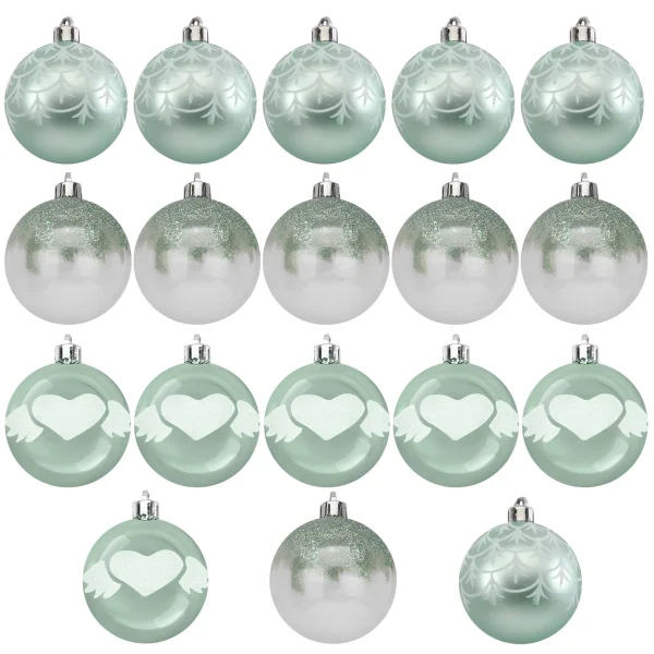 Joiedomi 18pcs Shatterproof Teal Christmas Ornaments 2.36in 3 Joiedomi 18pcs Shatterproof Teal Christmas Ornaments 2.36in