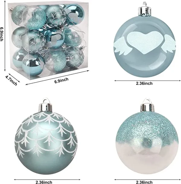Joiedomi 18pcs Baby Blue Christmas Ornaments 2.36in 5 Joiedomi 18pcs Baby Blue Christmas Ornaments 2.36in - Image 3