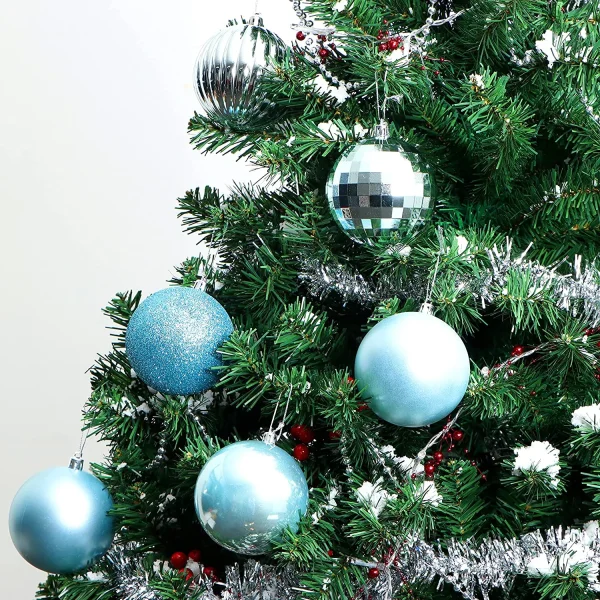 Joiedomi 18pcs Baby Blue Shatterproof Ball Ornaments 3.15in 7 Joiedomi 18pcs Baby Blue Shatterproof Ball Ornaments 3.15in - Image 5