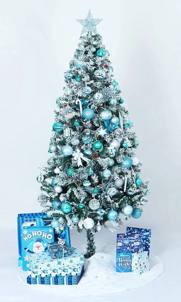Joiedomi 18pcs Baby Blue Shatterproof Ball Ornaments 3.15in 8 Joiedomi 18pcs Baby Blue Shatterproof Ball Ornaments 3.15in - Image 6