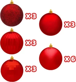 Joiedomi 18pcs Red Christmas Ball Ornaments Decoration 3.15in -Christmas Ornaments Sales Store 18Pcs Christmas Ball Ornaments Red 2 result 600x651 1