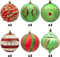 Joiedomi 18pcs Red Green & Gold Glitter Ball Ornaments -Christmas Ornaments Sales Store 18Pcs Red Green amp Gold Glitter Ball 3.15in 3 result 1 600x570 1