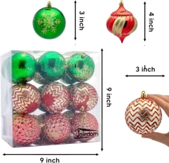 Joiedomi 18Pcs Red, Green & Gold Glitter Ball 3.15in -Christmas Ornaments Sales Store 18Pcs Red Green amp Gold Glitter Ball 3.15in 4 result 600x579 1