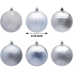 Joiedomi 18pcs Baby Silver Christmas Ball Ornaments -Christmas Ornaments Sales Store 18pcs Baby Silver Christmas Ball Ornaments 2
