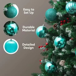 Joiedomi 18pcs Blue Christmas Ornaments Balls Decoration 3.15in -Christmas Ornaments Sales Store 18pcs Blue Christmas Ornaments Balls Decoration 3 1 600x600 1