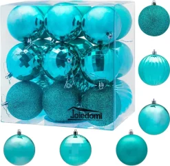 Joiedomi 18pcs Blue Christmas Ornaments Balls Decoration 3.15in