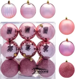 Joiedomi 18pcs Rose Gold Christmas Ball Ornaments