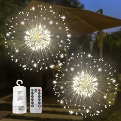 Joiedomi 2pcs 120 LED Warm White Starburst Fairy Lights