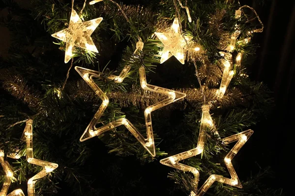 Joiedomi 12pcs 138 LED Warm White Stars Fairy String Lights 7 Joiedomi 12pcs 138 LED Warm White Stars Fairy String Lights - Image 5