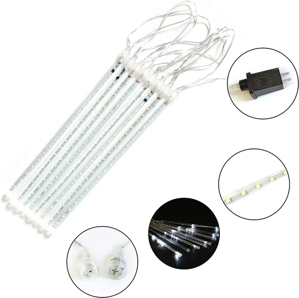 Joiedomi 2x 8 Tubes Christmas Meteor Shower Icicle String Lights 5 Joiedomi 2x 8 Tubes Christmas Meteor Shower Icicle String Lights - Image 3